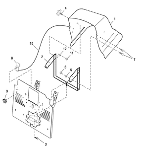Rear Discharge Deflector Group (1687401) Diagram and Parts List for 2690882-YB1840RDFR 2010 Briggs and Stratton Lawn Tractor